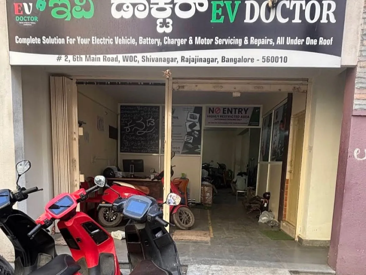 EV Doctor storefront at #2, 6th Main Road, WOC Road, Rajajinagar, Bangalore